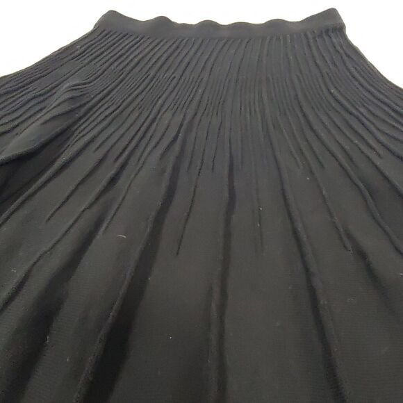 CABI Vogue Ribbed Skirt Sz S Black #503 Knit A-line Above Knee 100% Cotton - Picture 4 of 8